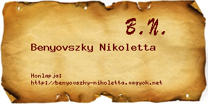 Benyovszky Nikoletta névjegykártya